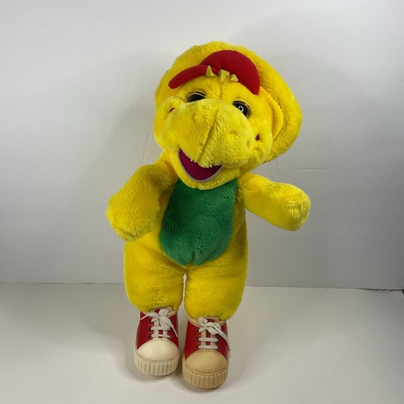 Vintage 1994 BJ Plush 13” Barney & Friends Yellow Dinosaur with Red Shoes CLEAN! - Picture 1 of 8